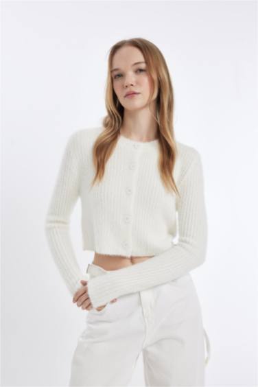 Slim Fit Crew Neck Knitwear Cardigan