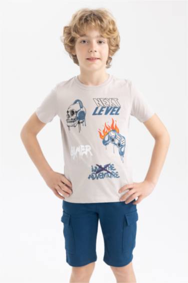Boy Regular Fit Crew Neck Printed Short Sleeve T-Shirt