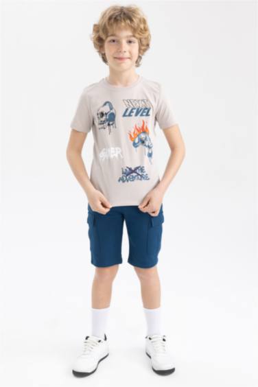 Boy Regular Fit Crew Neck Printed Short Sleeve T-Shirt