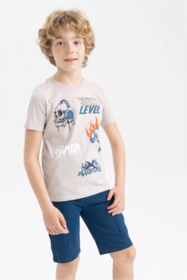 Boy Regular Fit Crew Neck Printed Short Sleeve T-Shirt