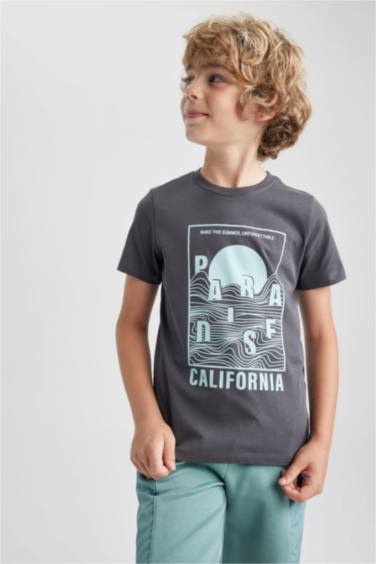 T-Shirt Imprimé à Manches Courtes Col Rond pour Garçon