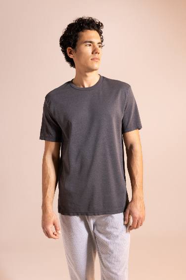 Regular Fit Crew Neck Basic Short Sleeve Premium T-Shirt