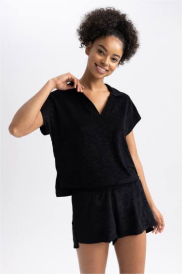 T-Shirt À Manches Courtes Col Polo