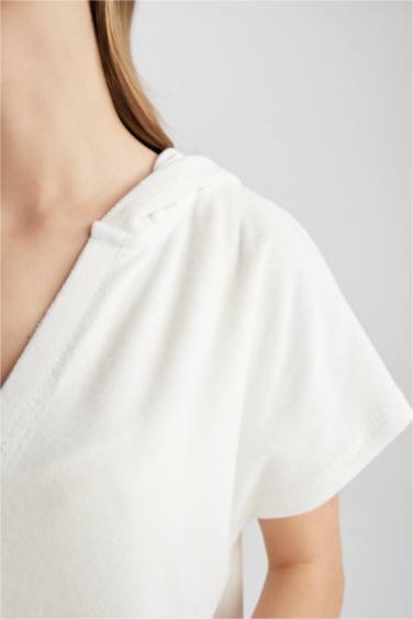 Standard Fit Hooded Short Sleeve Dress