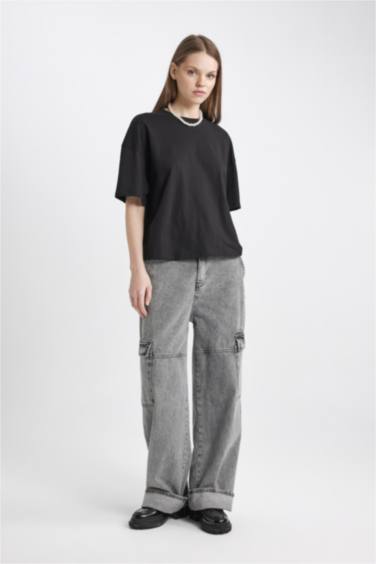 تيشيرت نص ردن قصة فضفاضة