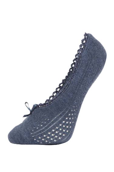 Kadın Görünmez 3'lü Pamuklu Fırfırlı Babet Çorap