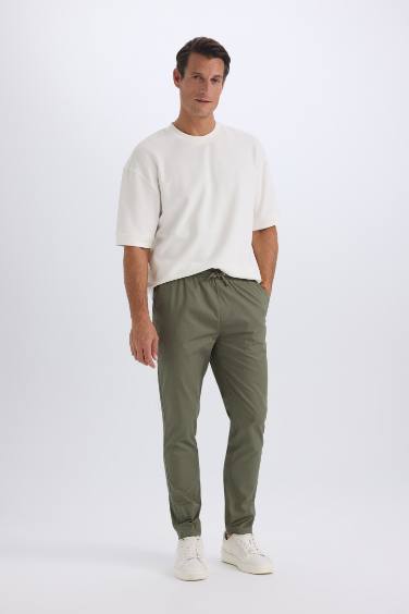 jogger Super Skinny Hem Gabardine Trousers