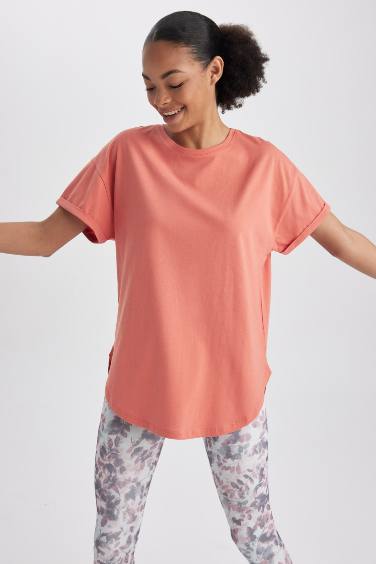 Defacto Fit Long Fit Crew Neck Sportsman Short Sleeve T-Shirt