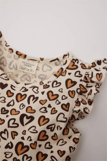 Robe imprimée à manches courtes pour bébé fille