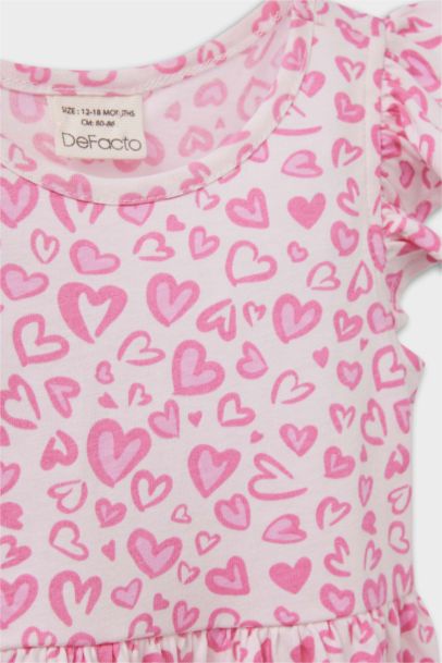 فستان قصة عادية نص كم بياقة مستديرة