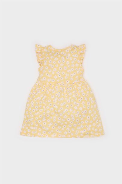 Robe fleurie à manches courtes pour bébé fille