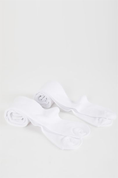 Girls 2 Pack Cotton Pantyhose