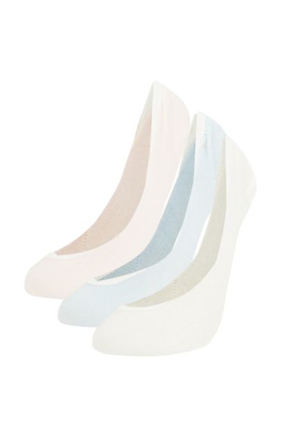 جوارب نسائي فلات قطن - 3 قطع