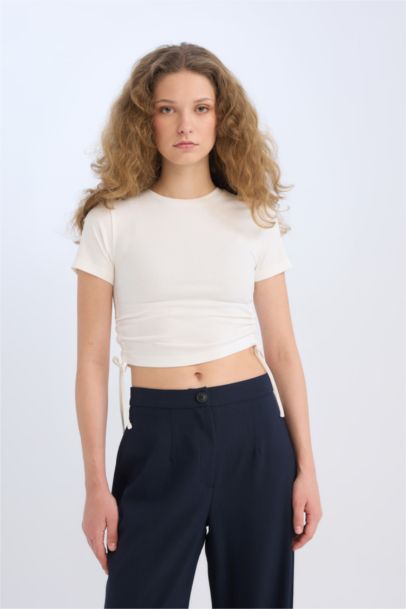 تيشيرت بولو نص كم مضلع سليم فيت