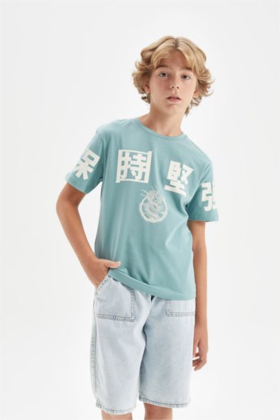 Boy Crew Neck Printed Short Sleeve T-Shirt