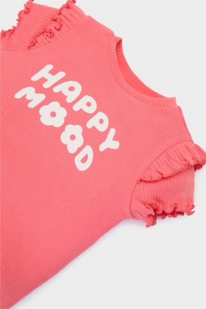 Baby Girl Printed Ribbed T-Shirt Leggings 2 Piece Set