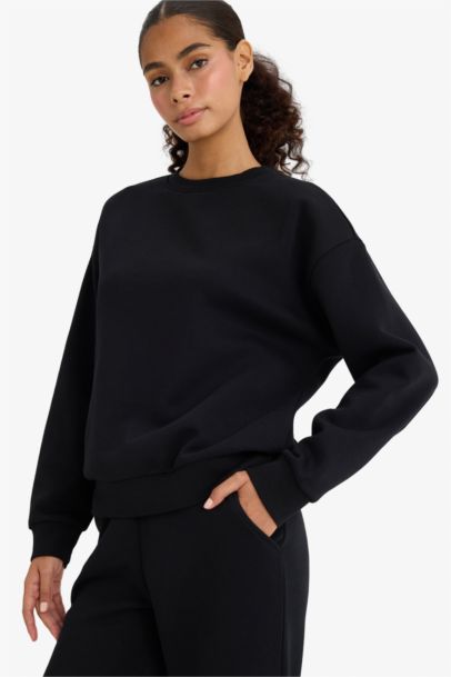 Relax Fit Crew Neck Basic Thick Sweatshirt