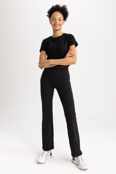 DeFactoFit Flare Leg Yoga Cotton Trousers