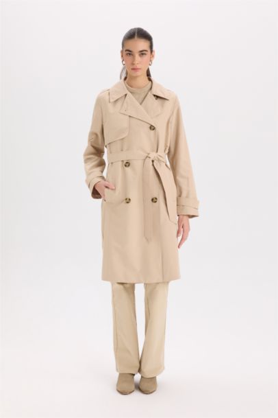 معطف ترانش كوت قصة عادية مقاوم للماء