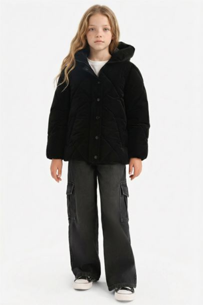 قمصلة نفخ بناتي بغطاء للرأس