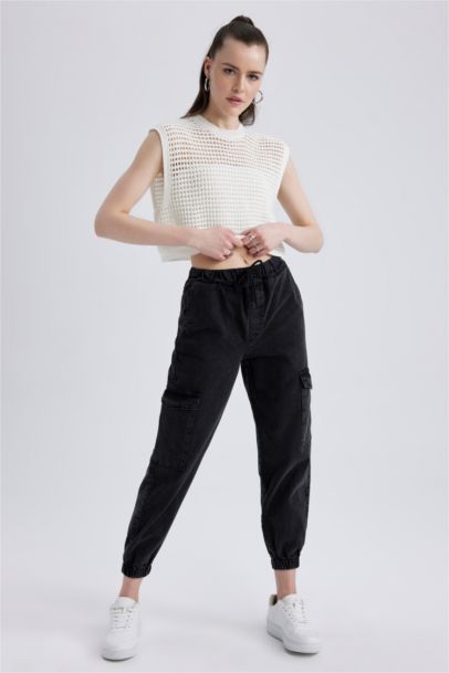 Cargo Jogger Ankle Length Cotton Jeans