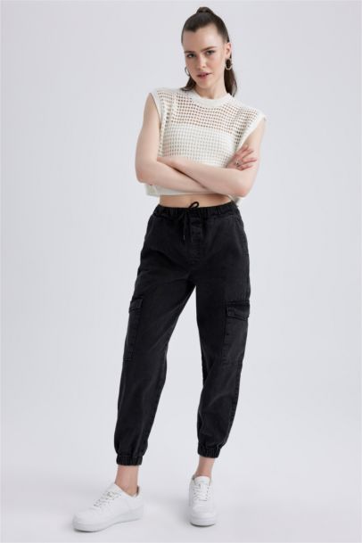 Cargo Jogger Ankle Length Cotton Jeans