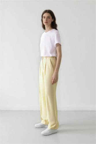 Pantalon large taille haute en Tencel avec poches Afra x Defacto