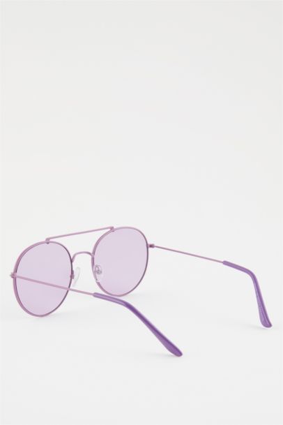 Woman Round Metal Sunglasses