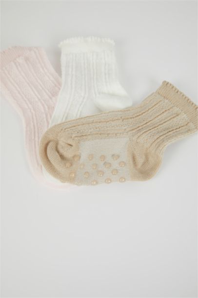 Длинные носки из хлопка для малышей девочек, 3 пары