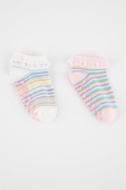 Носки из хлопка для малышей девочек, 2 пары