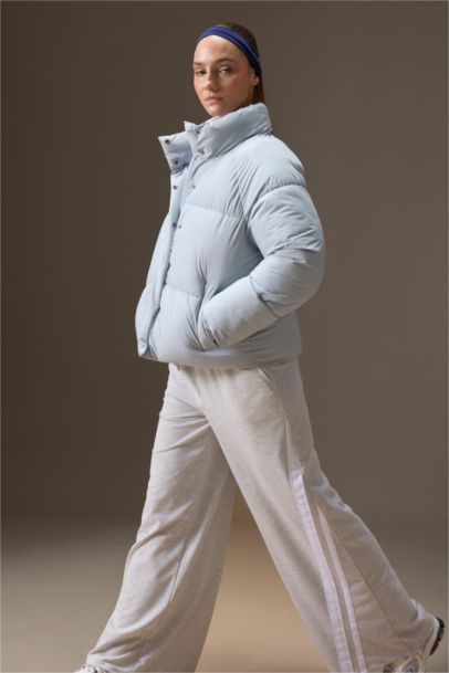 Su İtici Regular Fit Dik Yaka Reglan Kol Kışlık Şişme Mont