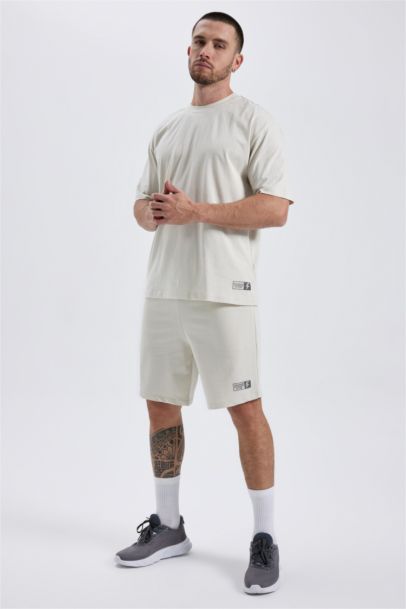 DeFactoFit Oversize Fit Crew Neck Printed Cotton T-Shirt