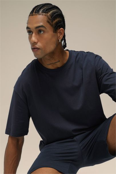 تيشيرت نص كم اوفر سايز رمادي داكن من DeFactoFit