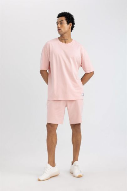 DeFactoFit Slim Fit Dar Kesim Cepli Baskılı Şort