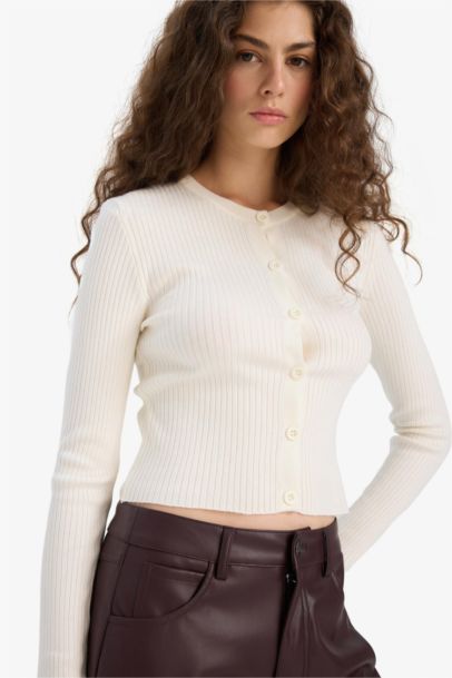 Regular Fit Crew Neck Knitwear Cardigan