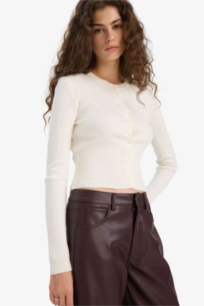 Regular Fit Crew Neck Knitwear Cardigan