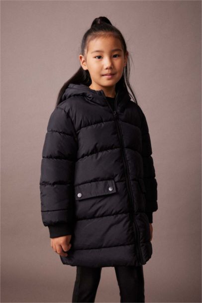 Куртка водоотталкивающая с капюшоном для девочек, Школьная коллекция