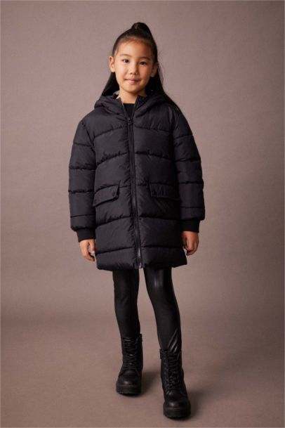 Куртка водоотталкивающая с капюшоном для девочек, Школьная коллекция