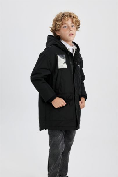 Boy Water Repellent Hooded Puffer Jacket