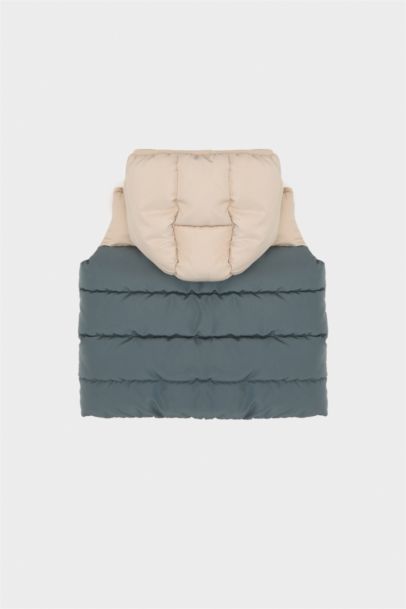 Su Geçirmez Polar Astarlı Kapüşonlu Şişme Yelek Erkek Bebek