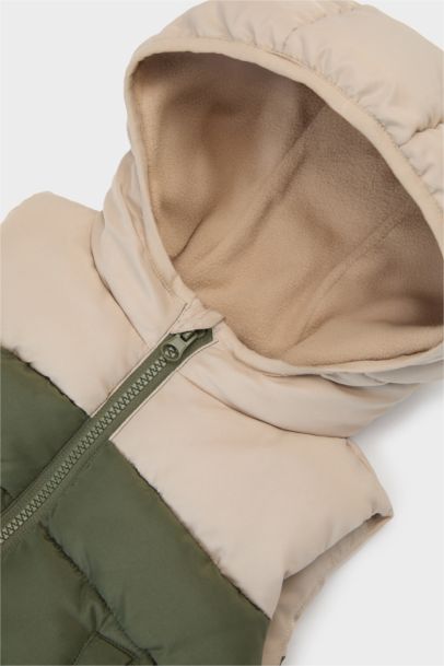 Su Geçirmez Polar Astarlı Kapüşonlu Şişme Yelek Erkek Bebek