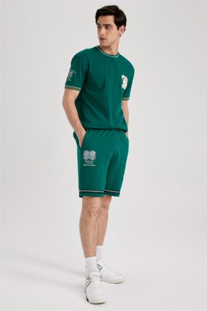 Regular Fit Sweatshirt Fabric Shorts