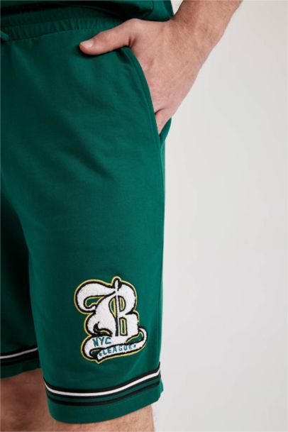 Regular Fit Sweatshirt Fabric Shorts