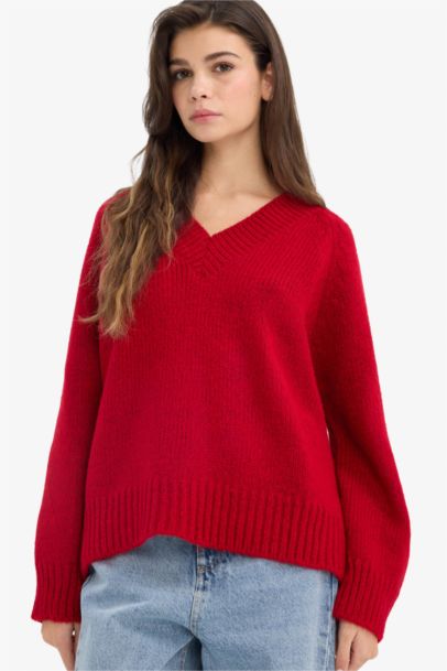 بلوفر اوفر سايز بياقة V