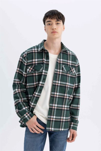 Relax Fit Woodcutter Plaid Long Sleeve Shirt