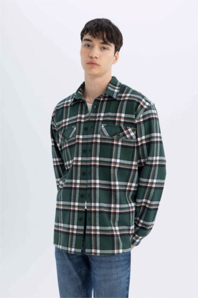 Relax Fit Woodcutter Plaid Long Sleeve Shirt