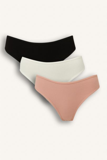 Fall in Love Ribbed 3 Piece Brazilian Panties