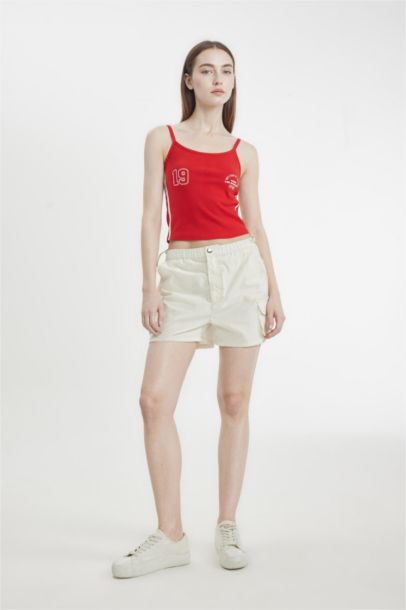 شورت قصير جبردين قصة عادية بخصر عادي