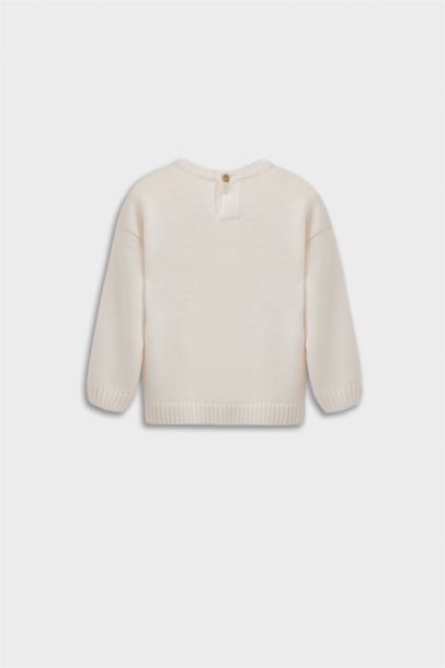 Bisiklet Yaka Baskılı Triko Kazak Erkek Bebek