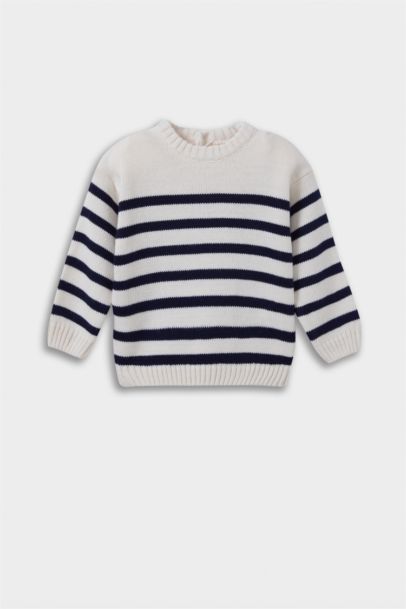 Baby Boy Regular Fit Striped Crew Neck Pullover